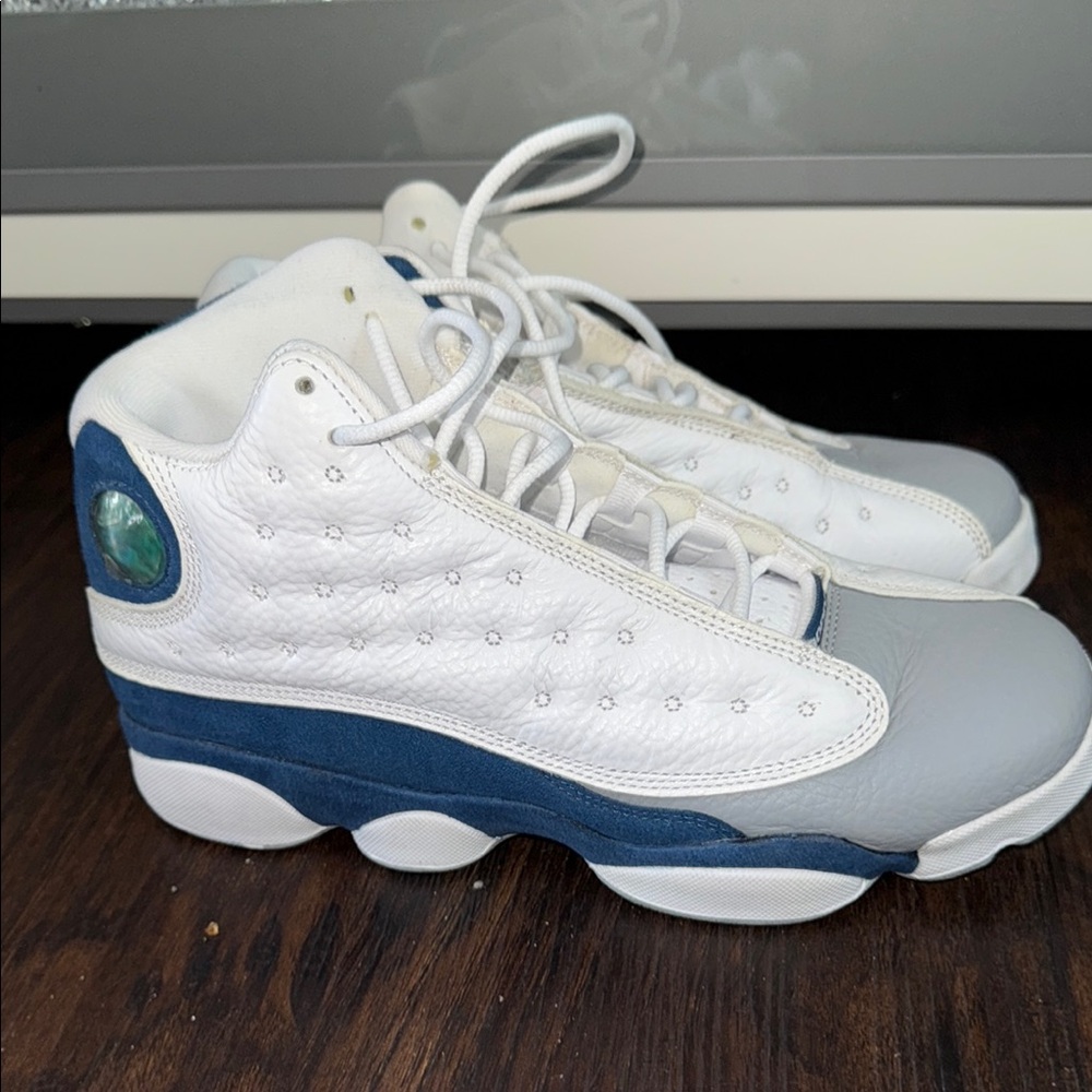 Kids White and Blue Sneakers